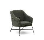 Fauteuil Brida vert et pieds en acier avec finition noire