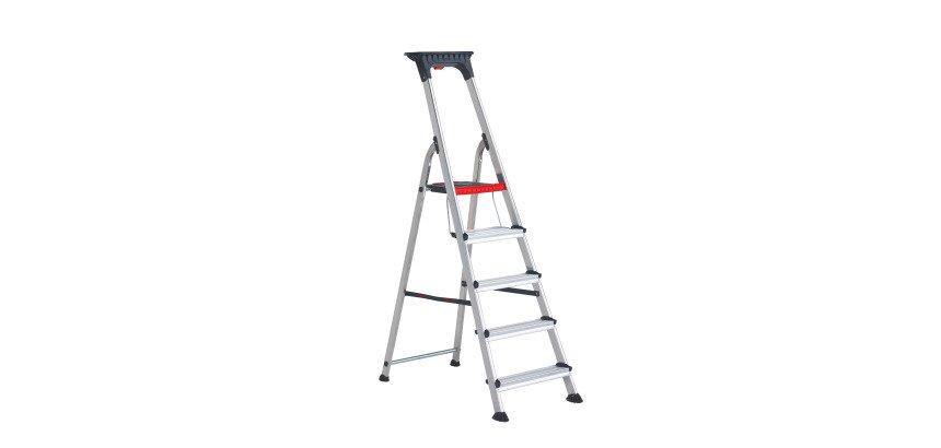 Scala pieghevole Altrex Double Decker per uso professionale e domestico in alluminio, 5 gradini