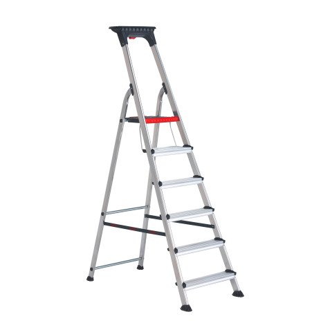 Scala pieghevole Altrex Double Decker per uso professionale e domestico in alluminio, 6 gradini