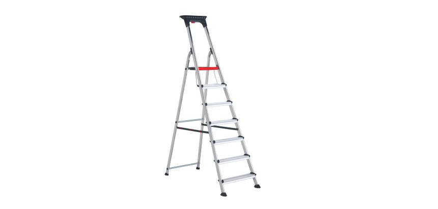 Scala pieghevole Altrex Double Decker per uso professionale e domestico in alluminio, 7 gradini