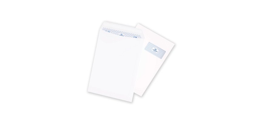 Pochette velin blanc 229 x 324 mm La Couronne 90 g avec fenêtre 50 x 110 mm - Boîte de 250
