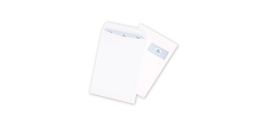 Pochette velin blanc 229 x 324 mm La Couronne 90 g avec fenêtre 50 x 110 mm - Boîte de 250