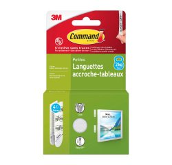 Languettes adhésives Command 3M taille S jusqu'à 1,8 kg - Blister de 4 x 2