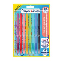 Felt tip pen Papermate Flair Dual double point medium writing - Pack of 8