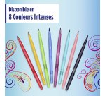 Stylo feutre Papermate Flair Dual double pointe écriture moyenne - Pochette de 8