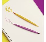 Stylo feutre Papermate Flair Dual double pointe écriture moyenne - Pochette de 8
