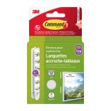 Languettes adhésives étroites Command 3M jusqu'à 5,4 kg - Blister de 4 x 2