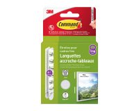 Languettes adhésives étroites Command 3M jusqu'à 5,4 kg - Blister de 4 x 2
