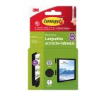 Languettes adhésives noires Command 3M taille M jusqu'à 5 kg - Blister de 4 x 2