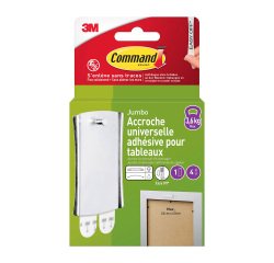 Accroche adhésif tête de clou acier Command 3M jusqu'à 3,6 Kg