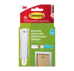 Accroche adhésif tête de clou acier Command 3M jusqu'à 2 Kg