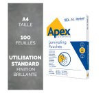 Pochette de plastification Apex A4 2 x 90 µ brillantes – Boîte de 100