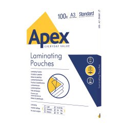 <em>Apex A3 2 x 90 µ glossy laminating pouch – Box of 100</em>