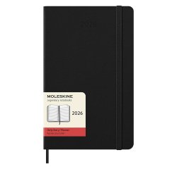 Agenda giornaliera 12 mesi con copertina rigida colore nero Moleskine L 13 × 21 cm