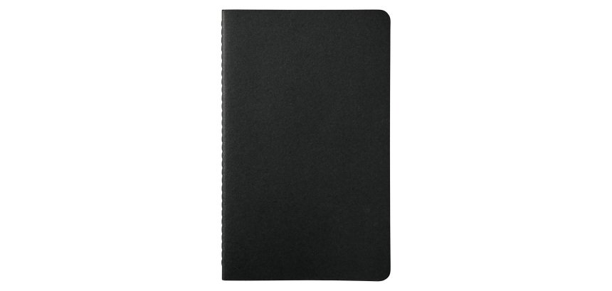 Taccuino con copertina in carta colore nero 80 pagine neutre senza rigatura Moleskine Cahier L 13 x 21 cm confezione 3 pezzi