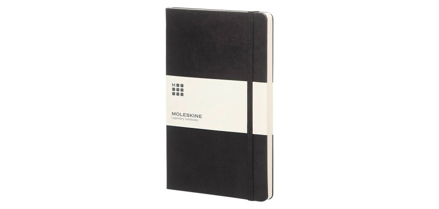 Blocco note con copertina rigida colore nero puntinato 240 pagine Moleskine Classic L 13 × 21 cm