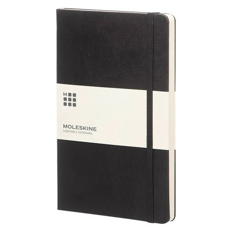 Blocco note con copertina rigida colore nero puntinato 240 pagine Moleskine Classic L 13 × 21 cm