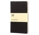Taccuino con copertina in carta colore nero 80 pagine neutre senza rigatura Moleskine Cahier L 13 x 21 cm confezione 3 pezzi
