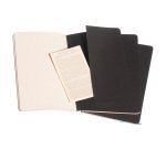 Taccuino con copertina in carta colore nero 80 pagine neutre senza rigatura Moleskine Cahier L 13 x 21 cm confezione 3 pezzi