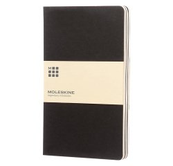 Taccuino con copertina in carta colore nero a righe 80 pagine Moleskine Cahier L 13 x 21 cm confezione 3 pezzi