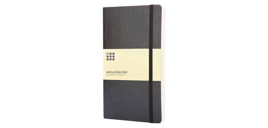 Blocco note con copertina flessibile colore nero a righe 240 pagine Moleskine Classic L 13 × 21 cm