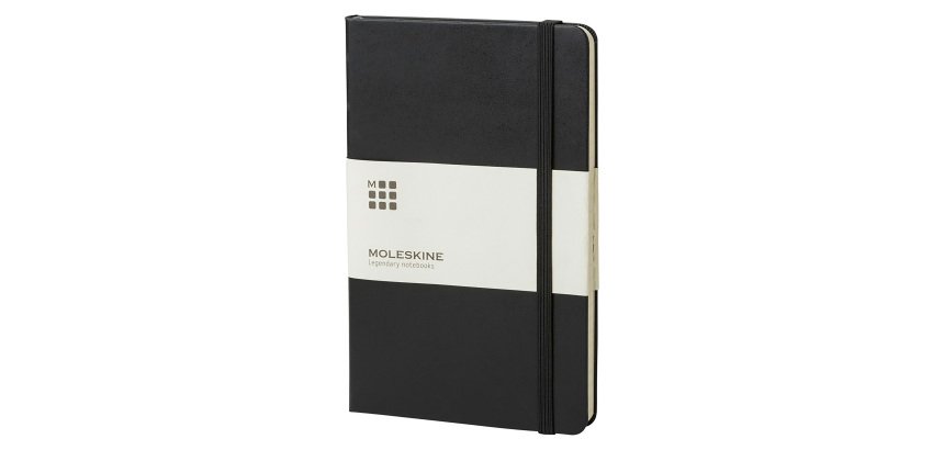 Blocco note con copertina rigida colore nero a righe 240 pagine Moleskine Classic L 13 × 21 cm