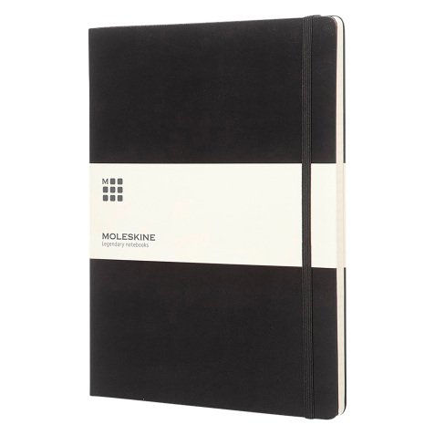 Blocco note con copertina rigida colore nero a righe 240 pagine Moleskine Classic XL 19 × 25 cm