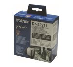 Etiquette papier noir sur blanc Brother DK22211 - Rouleau 29 mm x 15,24 m