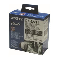 Black on white paper label Brother DK22211 - Roll 29 mm x 15.24 m