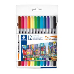 Marker for drawing with double tip Staedtler 3200 assorted colors - Pack of 12
