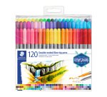 Feutre de coloriage double pointe Staedtler Design Journey 3200 couleurs assorties - Pochette de 120