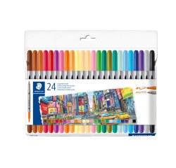 Set of 20 Staedtler 3200 double-ended coloring markers + 4 free