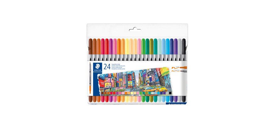 Pack de 20 feutres de coloriage double pointe Staedtler 3200 + 4 offerts