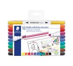 Marqueur effaçable Staedtler 3010 double pointe  - Pochette de 10