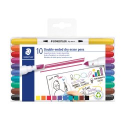 Uitwisbare marker Staedtler 3010 dubbele punt - Etui van 10