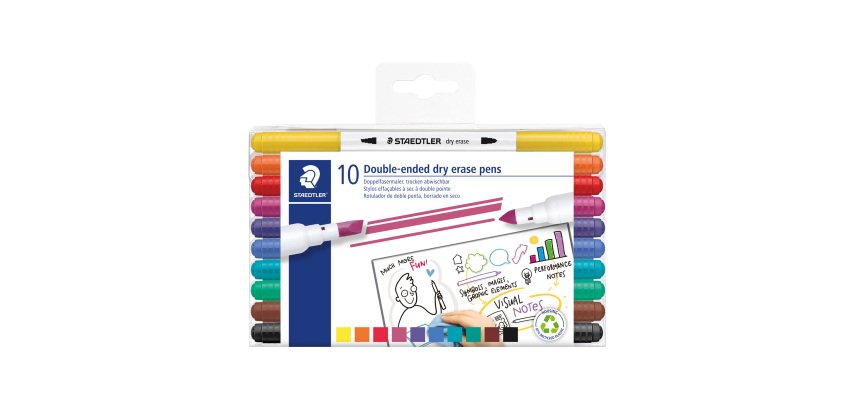 Marqueur effaçable Staedtler 3010 double pointe  - Pochette de 10