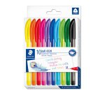 Stylo bille Staedtler 4230M à capuchon pointe 1 mm écriture moyenne - Pochette de 8