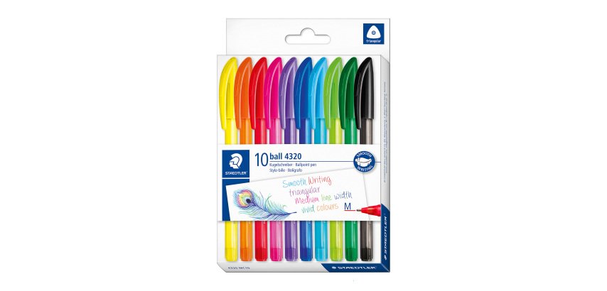Balpen Staedtler 4230M met dop punt 1 mm medium schrijven - Set van 10