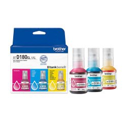 BROTHER Pack 3 inktflessen BTD180 cyaan magenta geel voor inktreservoirprinter