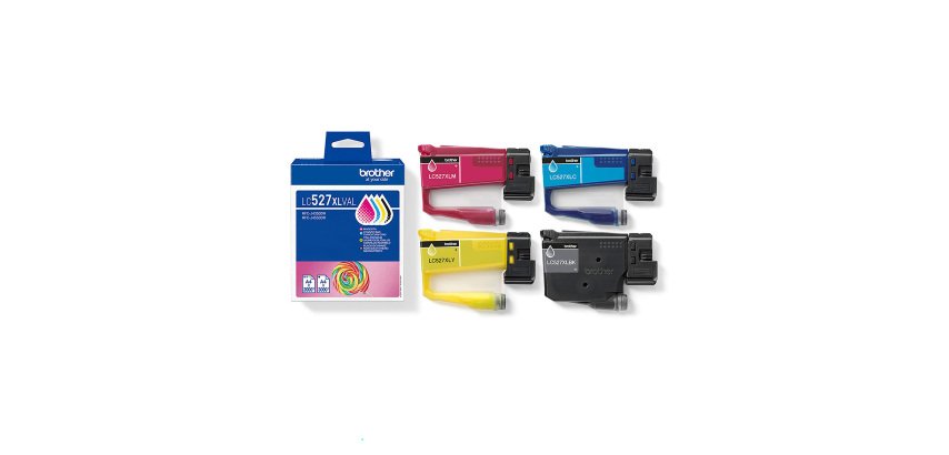 BROTHER LC527 VAL XL - Pack 4 cartouches haute capacité cyan, magenta, jaune, noir pour imprimante jet d'encre