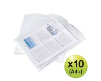 Pochette de rangement à bouton pression Rapesco A4+ - Lot de 10