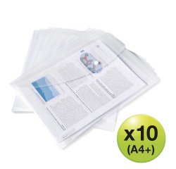 Documenthouder met drukknoopsluiting Rapesco A4+ transparant - Pak van 10