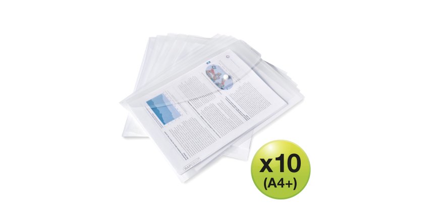 Rapesco A4+ Snap Button Storage Pouch - Set of 10