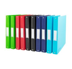 Binder 4 ring plasticized Rapesco A4 - Spine 3.5 cm assorted colors