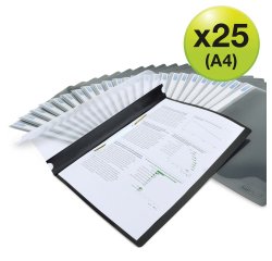Chemise de présentation à lamelles Rapesco 22,9 x 30,9 cm noires - lot de 25