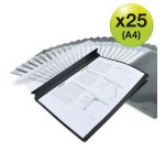 Chemise de présentation à lamelles Rapesco 22,9 x 30,9 cm noires - lot de 25