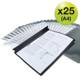 Chemise de présentation à lamelles Rapesco 22,9 x 30,9 cm noires - lot de 25