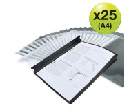 Chemise de présentation à lamelles Rapesco 22,9 x 30,9 cm noires - lot de 25