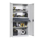 LISTA - Armoire charge batterie H 195 x L 100 x P 58 cm - 2 rampes électriques de 5 prises (230V) sur la paroi latérale
