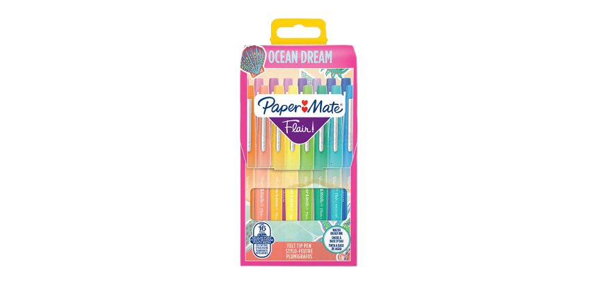Stylo feutre Papermate Flair Ocean Dream écriture moyenne - Pochette de 16
